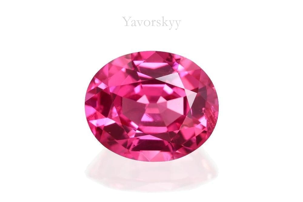 Oval cut red spinel 1.7 carats top view photo