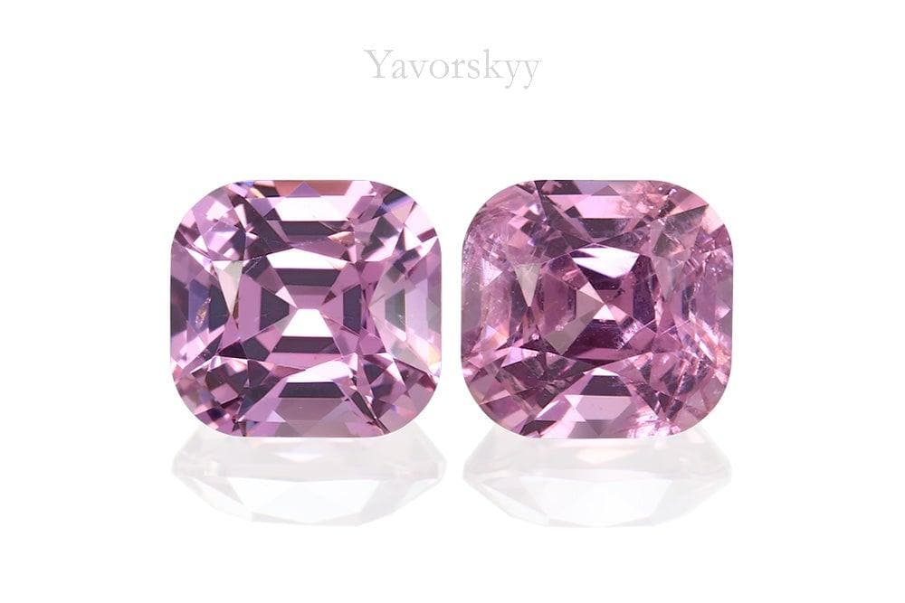 Top view photo of matched pair pink spinel 1.9 carats