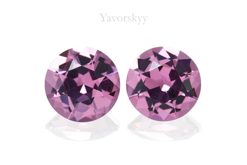 Top view picture of pink spinel pair 1.95 cts round