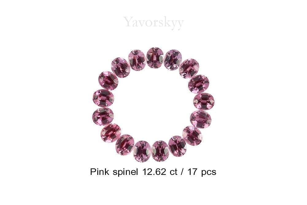 12.62 carats oval cut calibrated pink spinel