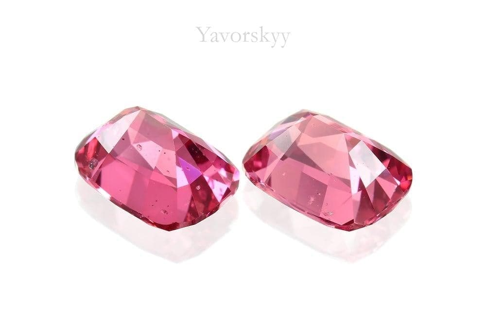 Matched pair pink spinel cushion 2.08 carats back side image