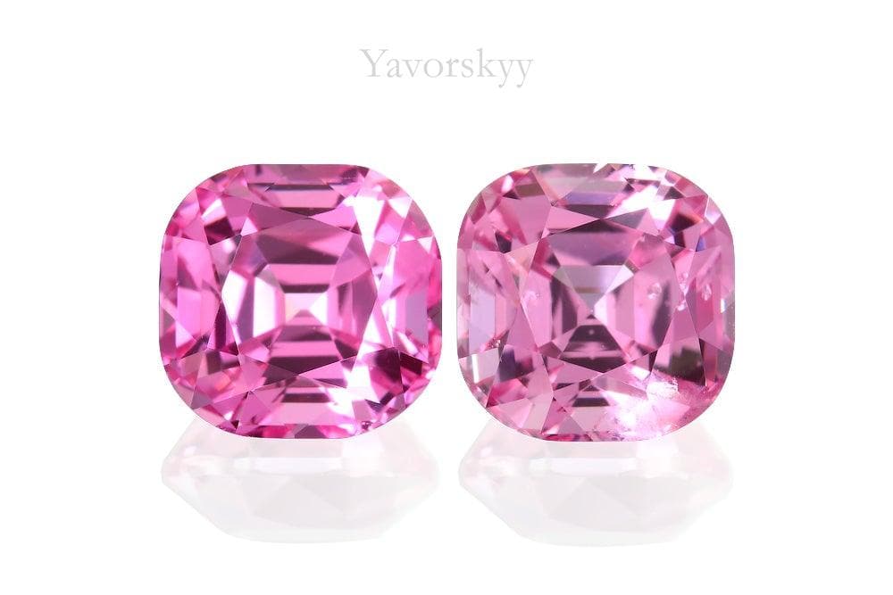 Image of top view of pink spinel 2.31 cts match pair