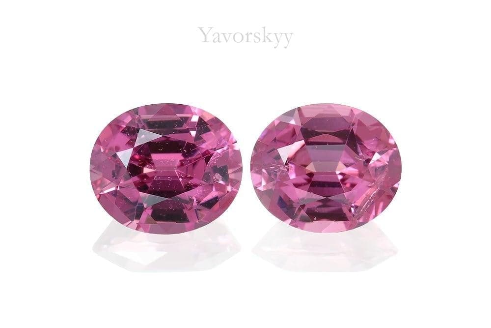 Top view image of oval pink spinel 2.43 cts pair