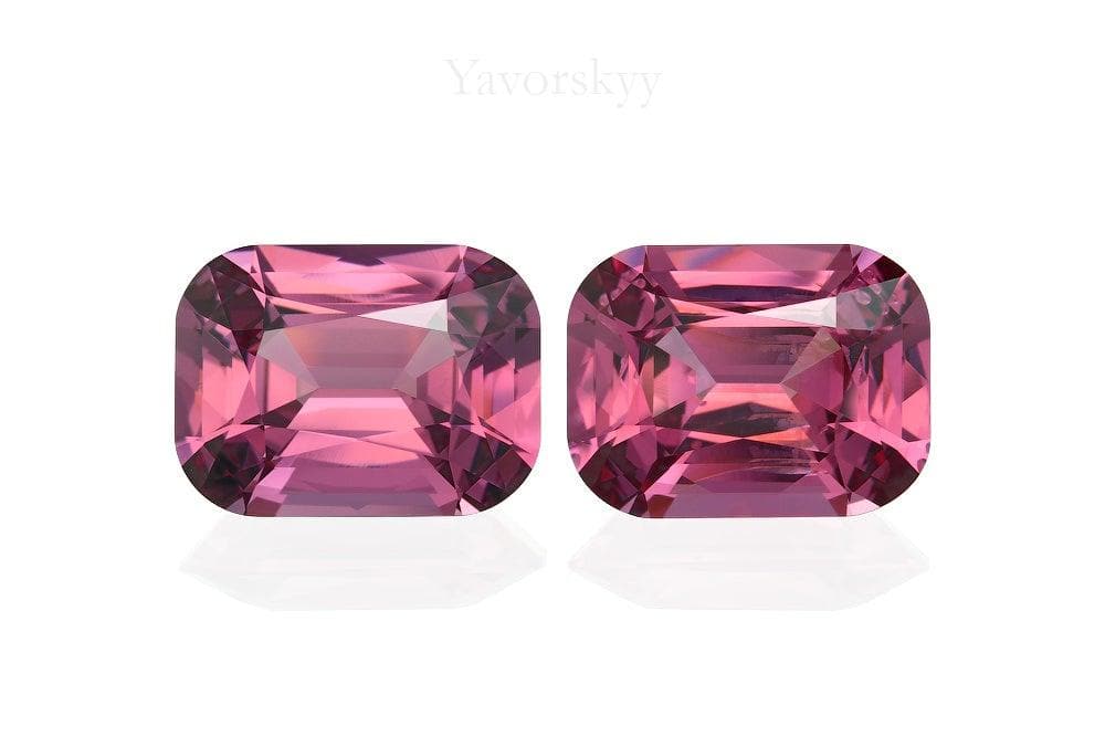 Front view image of matched pair pink spinel 2.91 cts
