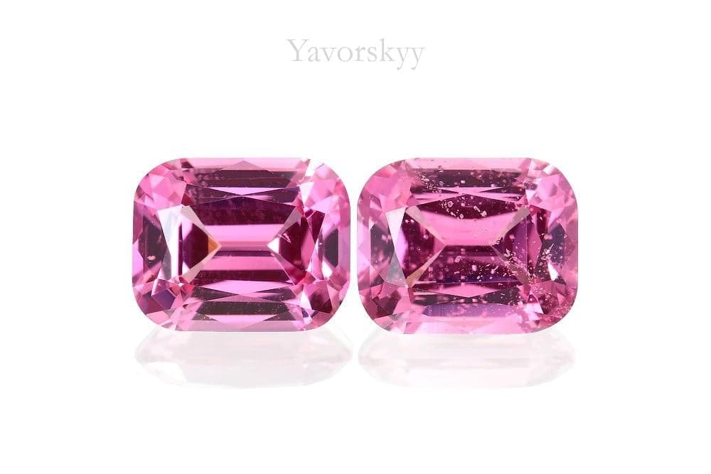 Picture of match pair pink spinel 2.99 carats cushion shape