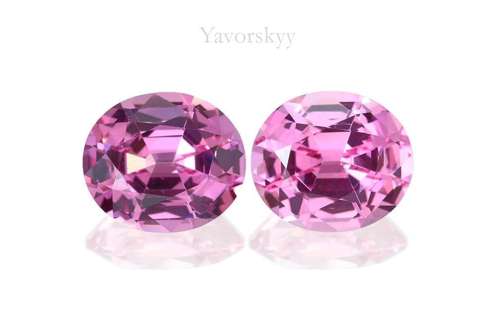 Picture of top view of pink spinel 3.32 cts pair 