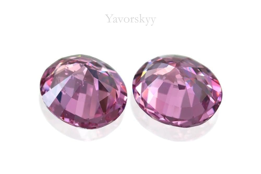 Top view image of oval pink spinel 4.12 cts pair