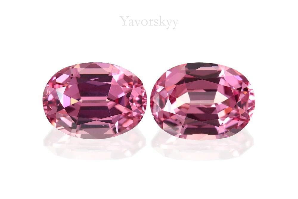 Matched pair pink spinel oval 5.15 cts front view picture