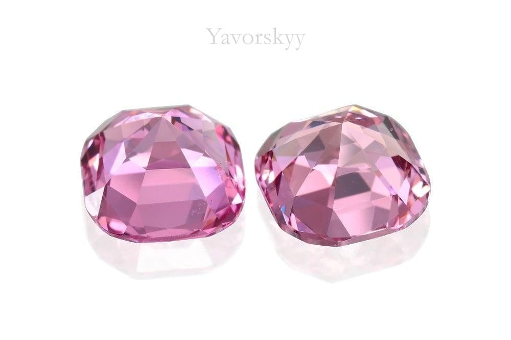 Match pair of pink spinel cushion 5.54 carats back side picture