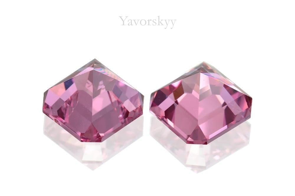 Pair of pink spinel octagonal 6.04 carats back side picture