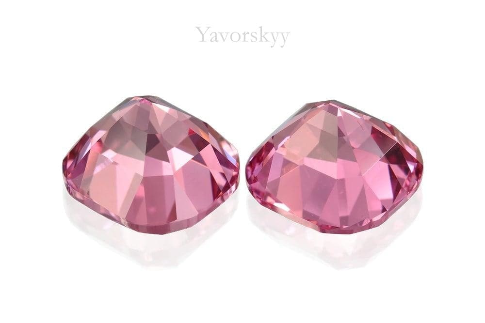 Photo of match pair pink spinel 5.9 carats cushion shape