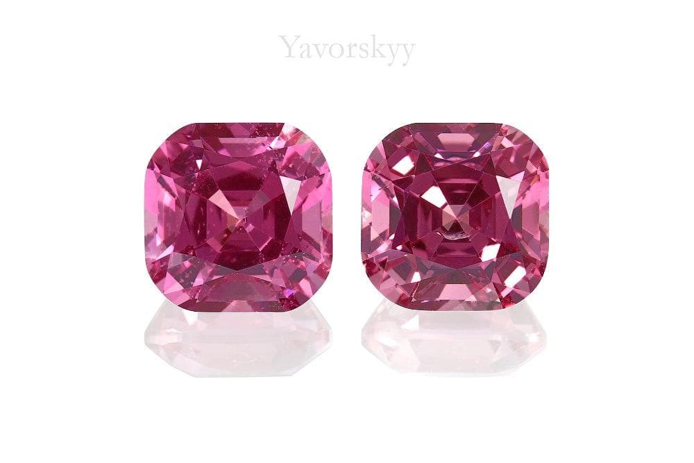 A match pair of pink spinel cushion 6.07 cts front view image
