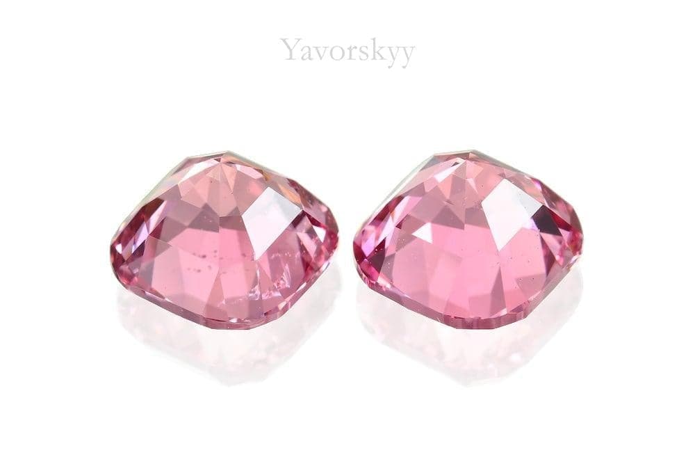 Back side image of cushion pink spinel 6.07 cts match pair