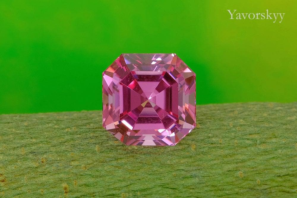 A front view picture of pink spinel 6.71 carats