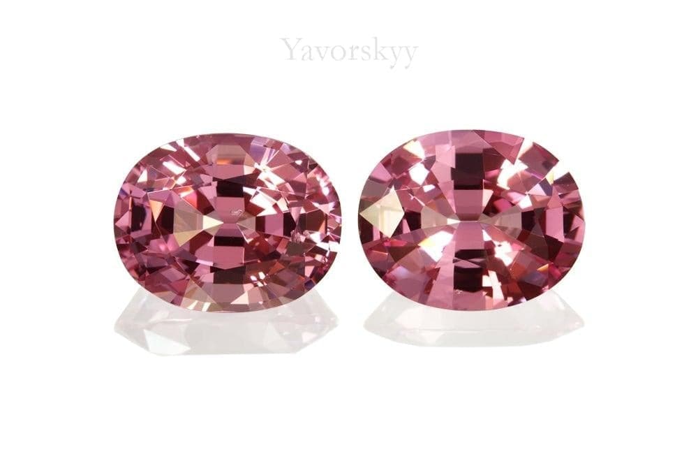 Match pair of pink spinel oval 7.64 carats front view image