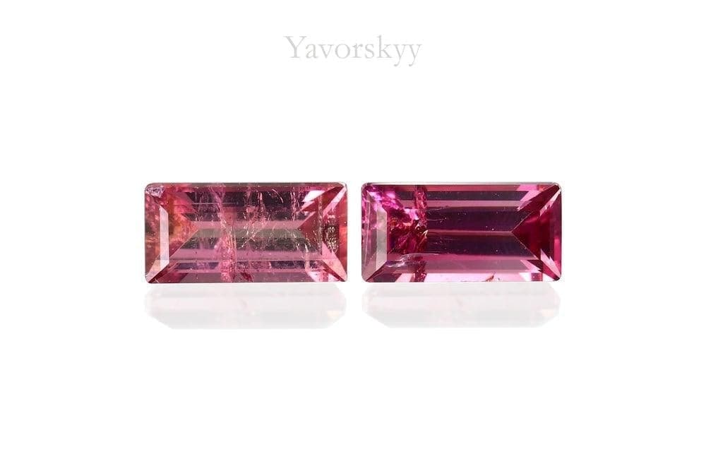 A matched pair of pink tourmaline 0.46 carat front view picture