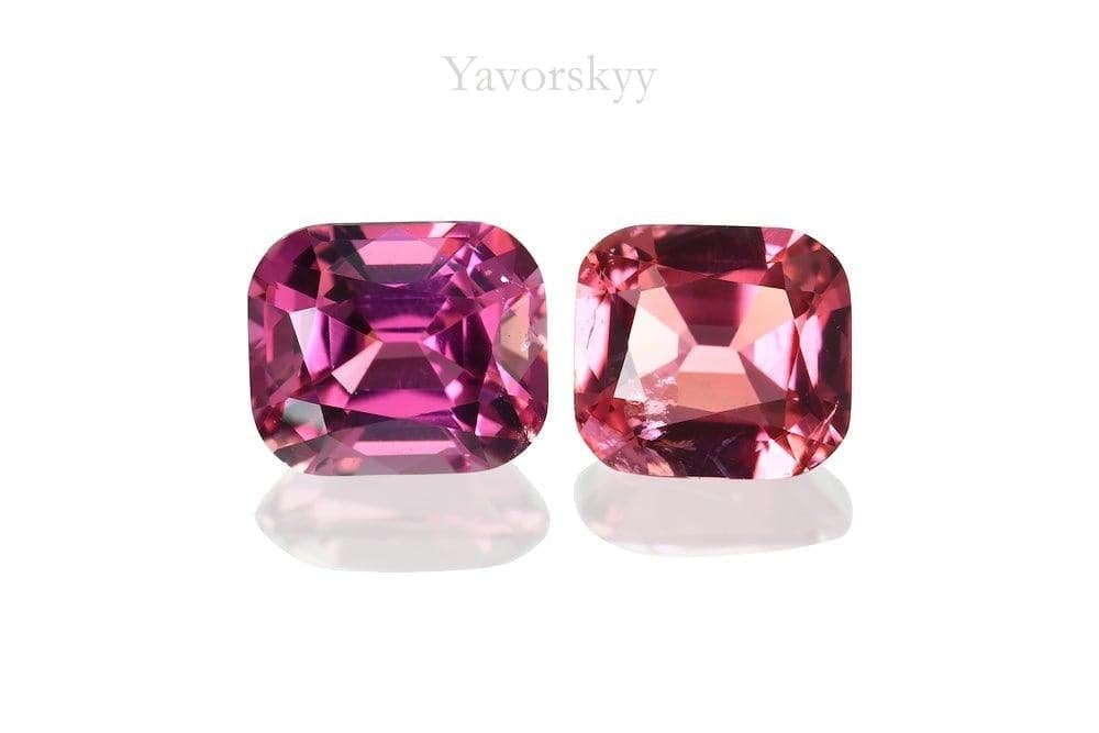 A matched pair of pink tourmaline 0.66 carat front view picture