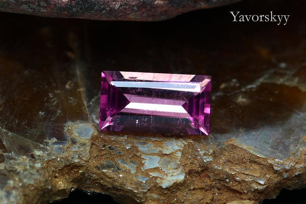 A image of baguette pink tourmaline 0.85 carat