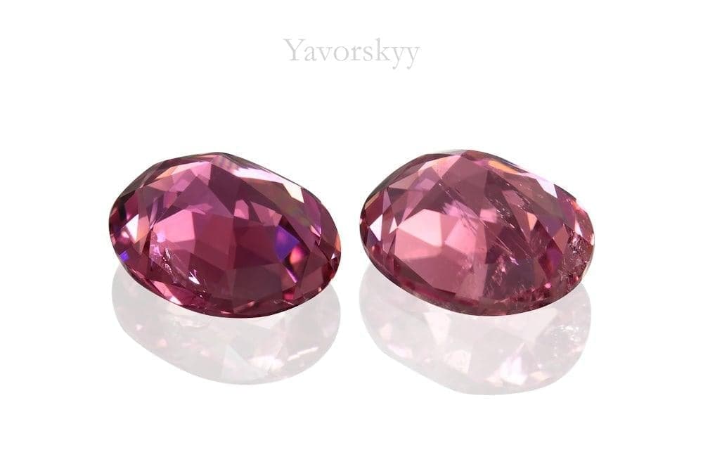 Matched pair pink tourmaline oval 1.19 carats back side image