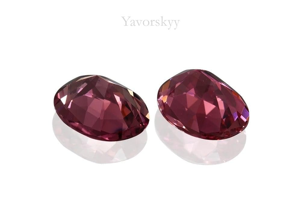 Matched pair pink tourmaline oval 1.29 carats back side image