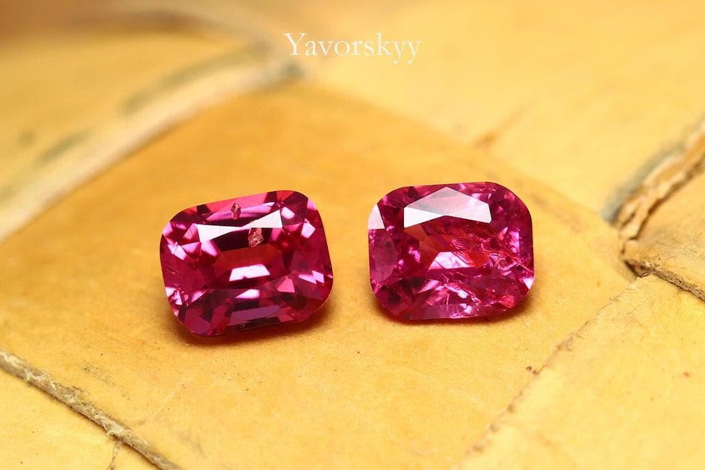 Feceted pinkish-red spinel stone