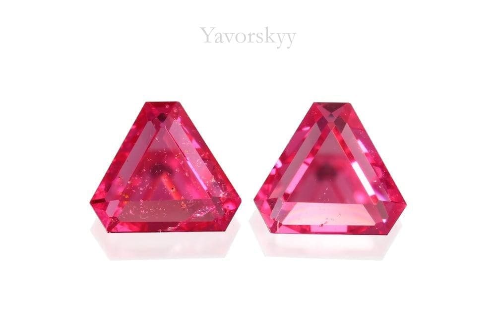 A matched pair of pinkish-red spinel  0.29 carat front view picture