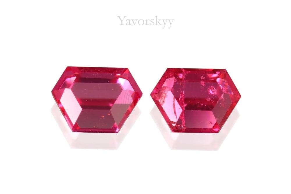 A matched pair of pinkish-red spinel  0.47 carat front view picture