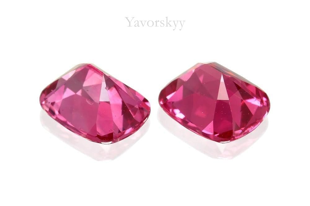 Matched pair red spinel cushion 1.46 cts back side image