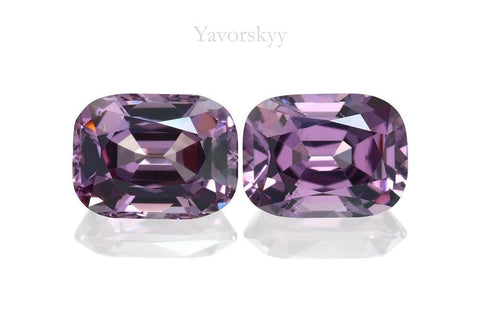 A matched pair of purple spinel cushion 7.04 cts front view image