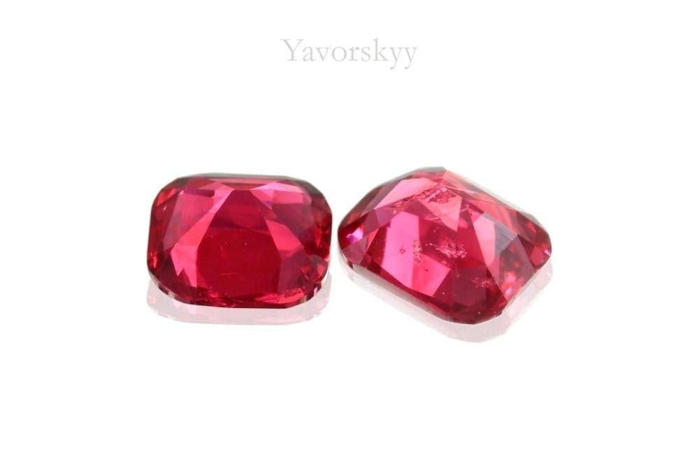 Image of match pair red spinel 0.2 ct cushion shape
