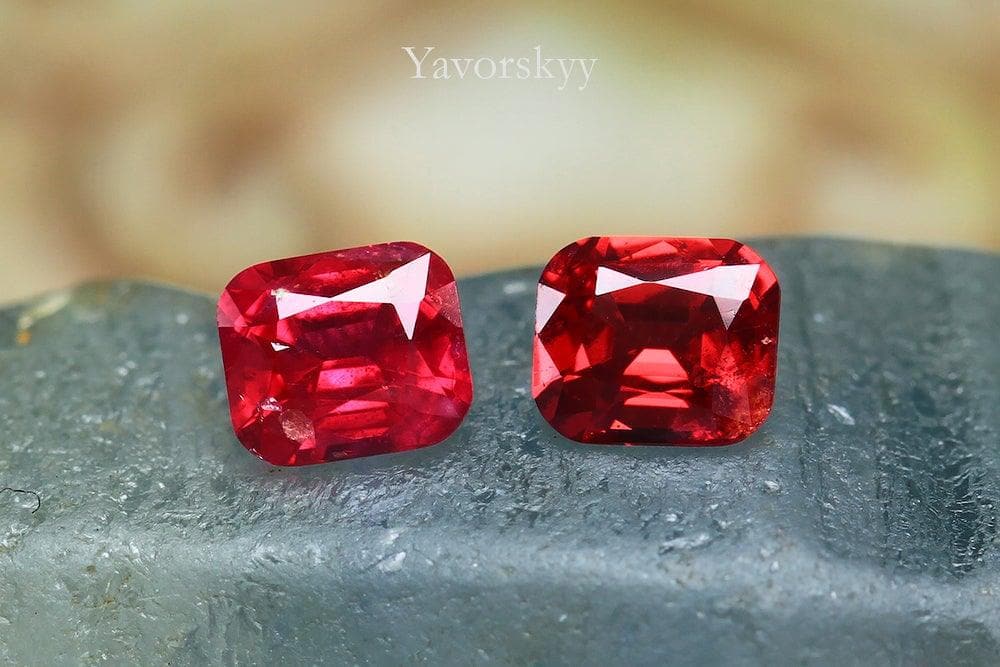 Pair of red spinel