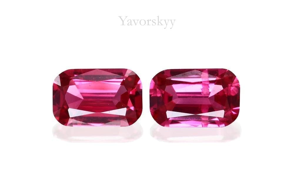 Image of top view of red spinel 0.40 carat matched pair