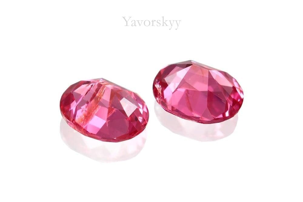 A pair of red spinel oval 0.41 ct back side image