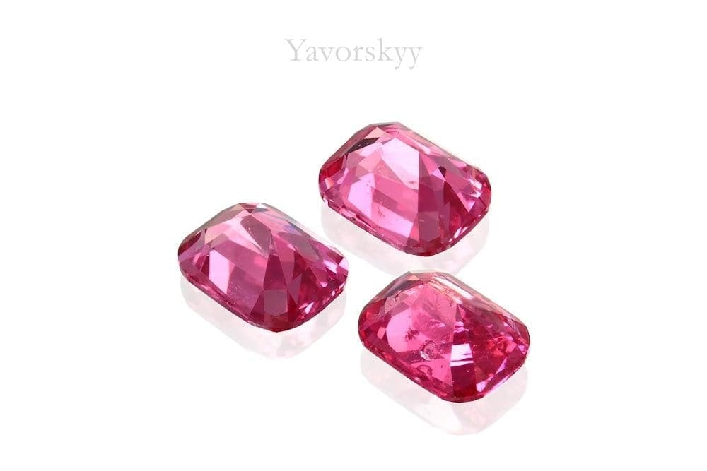 0.68 ct red spinel cushion cut bottom view picture