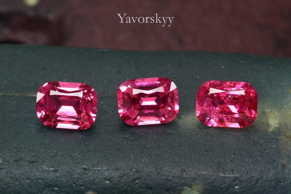 Red Spinel 0.68 ct / 3 pcs - Yavorskyy