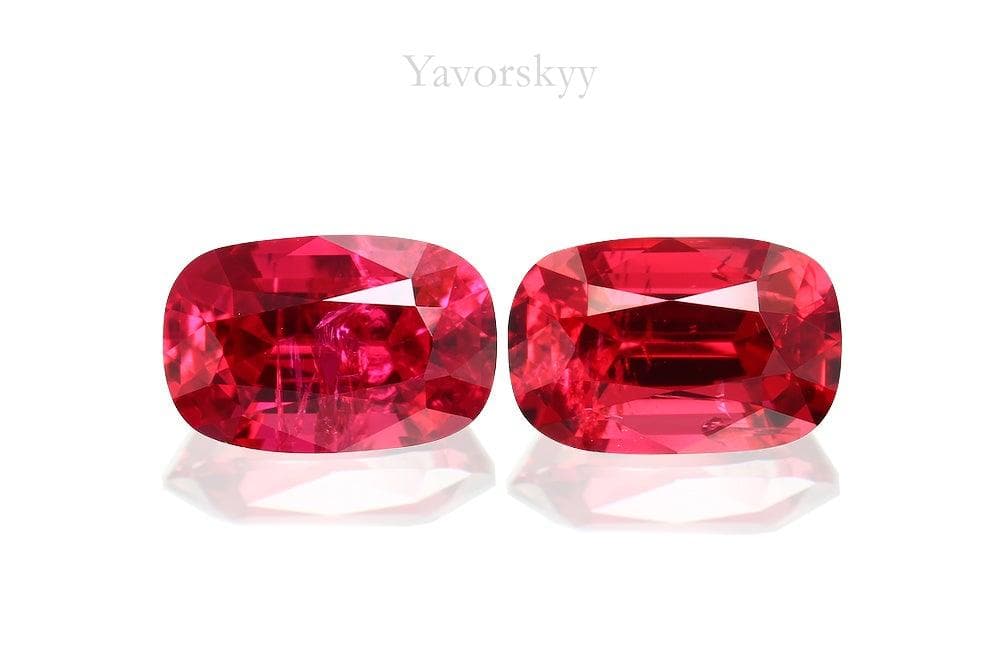 A pair of red spinel cushion 1.03 carat front view image