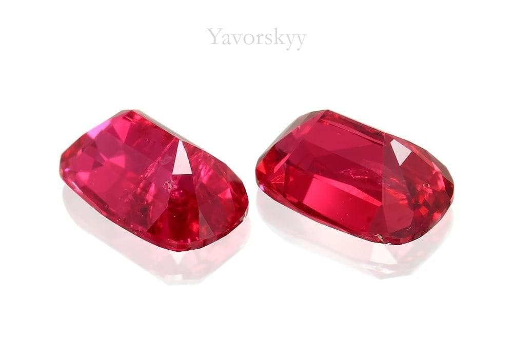 Image of bottom view of red spinel 1.03 ct pair
