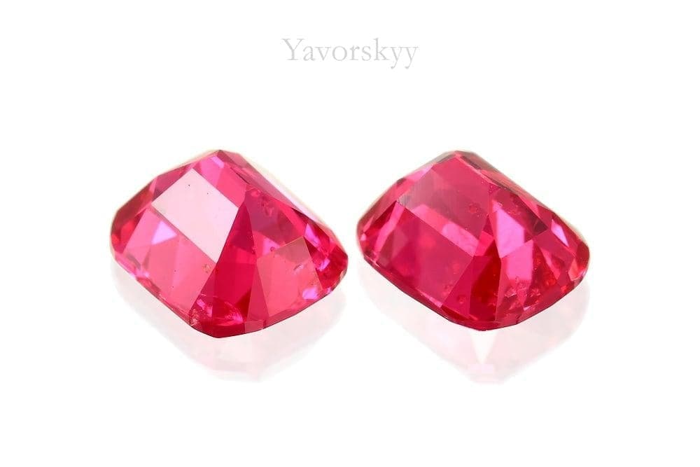 Bottom view image of red spinel 1.04 ct pair
