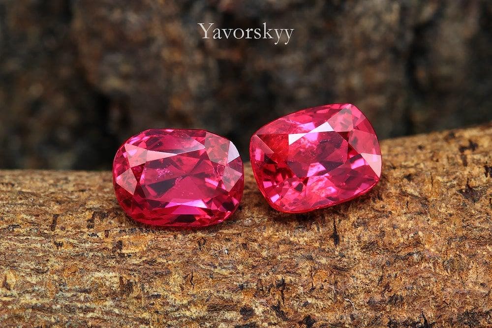 Faceted red spinel certified