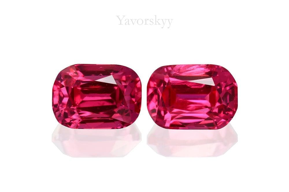 Picture of front view of red spinel 1.21 cts pair
