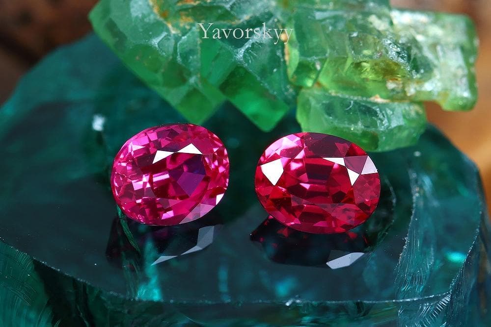 A matched pair of red spinel oval 1.35 cts view image