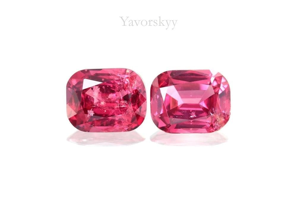 A matched pair of red spinel cushion 1.44 cts front view image