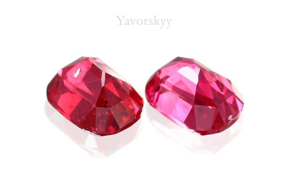 Match pair of red spinel cushion 1.61 carats back side image
