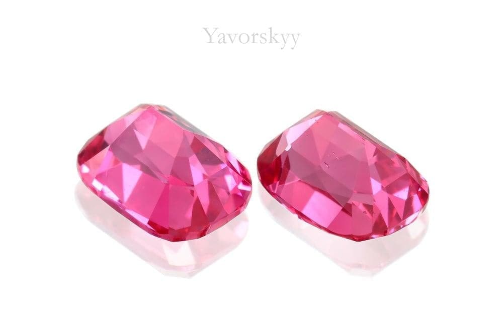 Photo of match pair red spinel 1.7 cts cushion shape