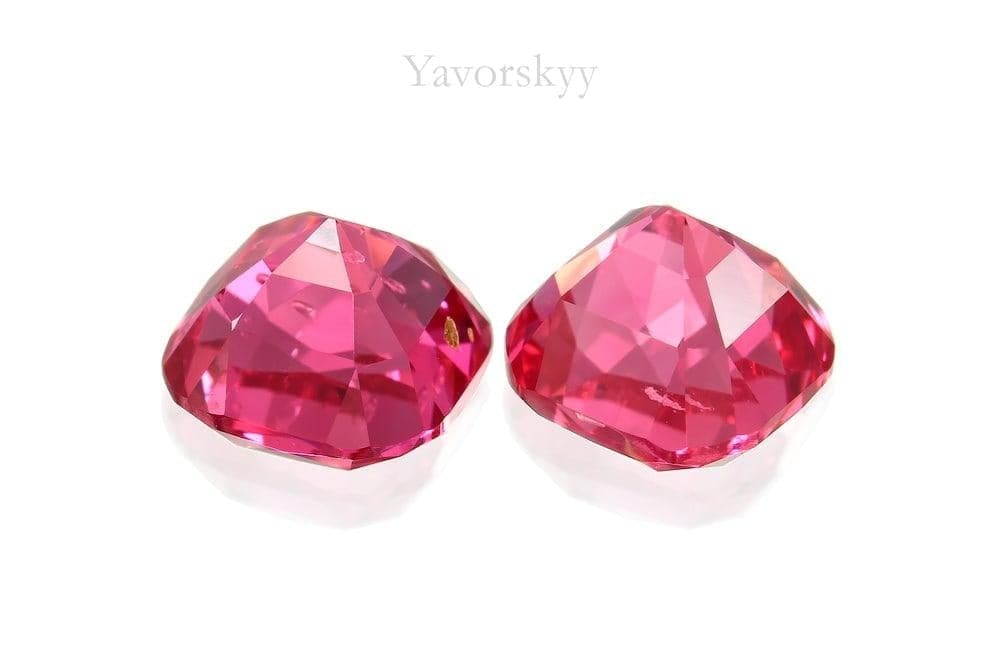 Photo of match pair red spinel 1.73 carats cushion shape