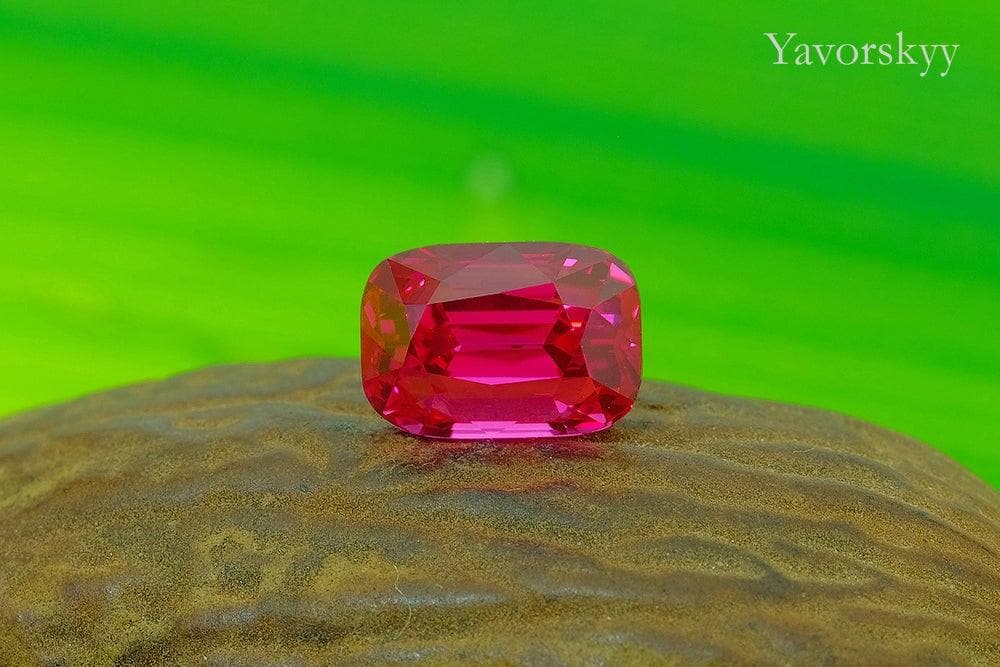 Red color spinel cushion shape 2.16 cts front view photo