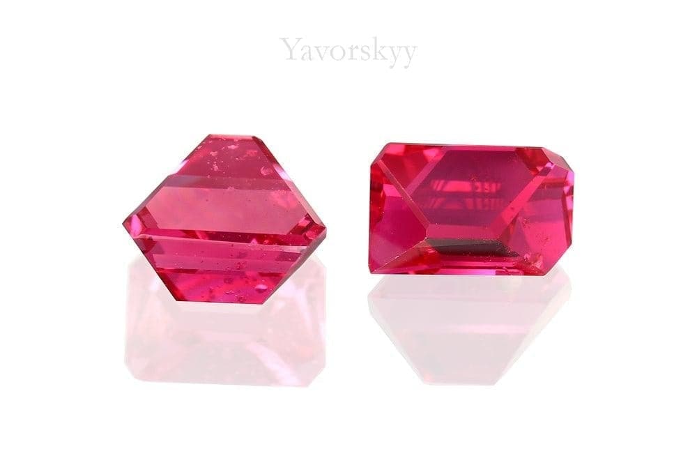 A match pair of red spinel angel cut 1.21 cts front view picture
