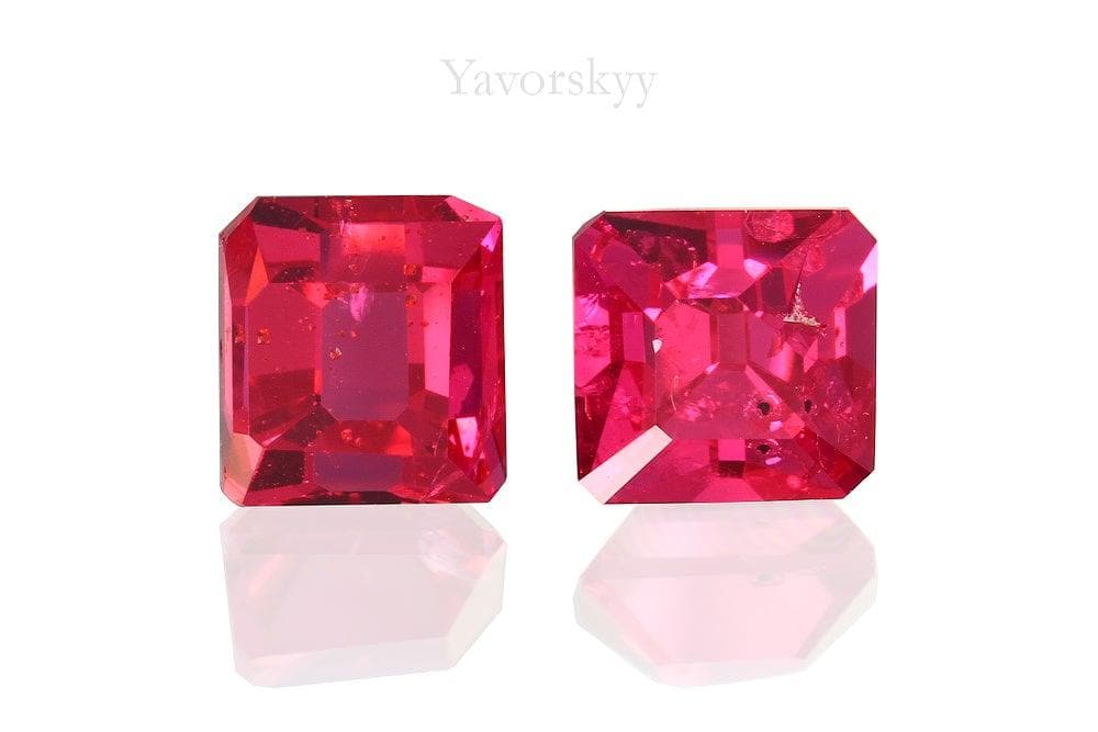 Matched pair red spinel angel cut 1.59 cts