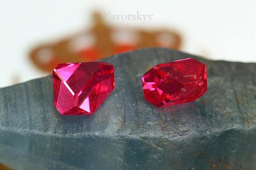 A matched pair of angel cut red spinel  1.61 cts view image