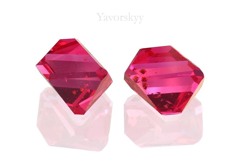 Image of top view of red spinel 1.79 cts match pair